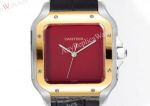 THB Factory Cartier Santos Red/Yellow Gold Face Leather Band 1847 MC Movement Watch